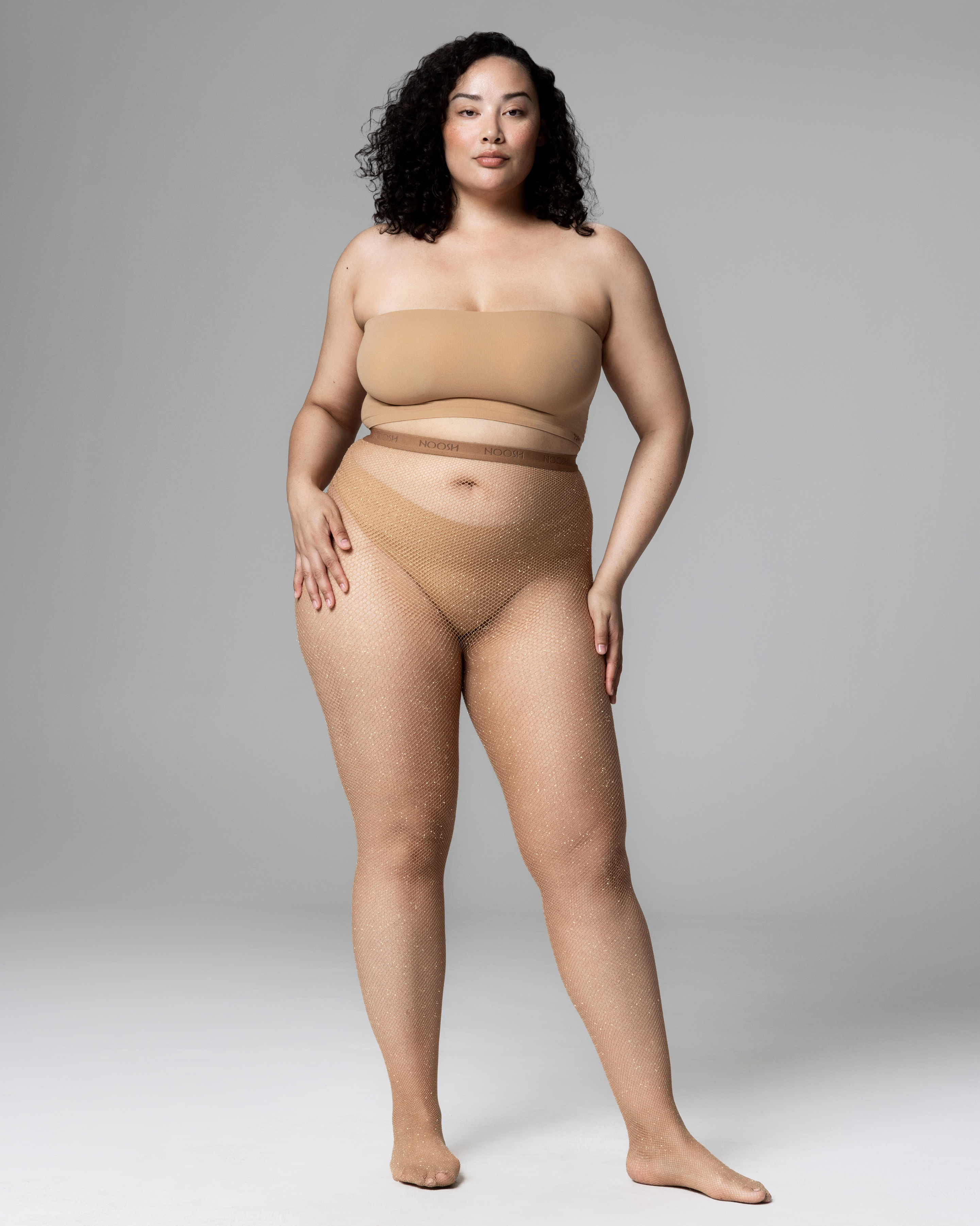 MUSE - NET-PATTERNED SEAMLESS TIGHTS - MICRO FISHNET SHIMMER