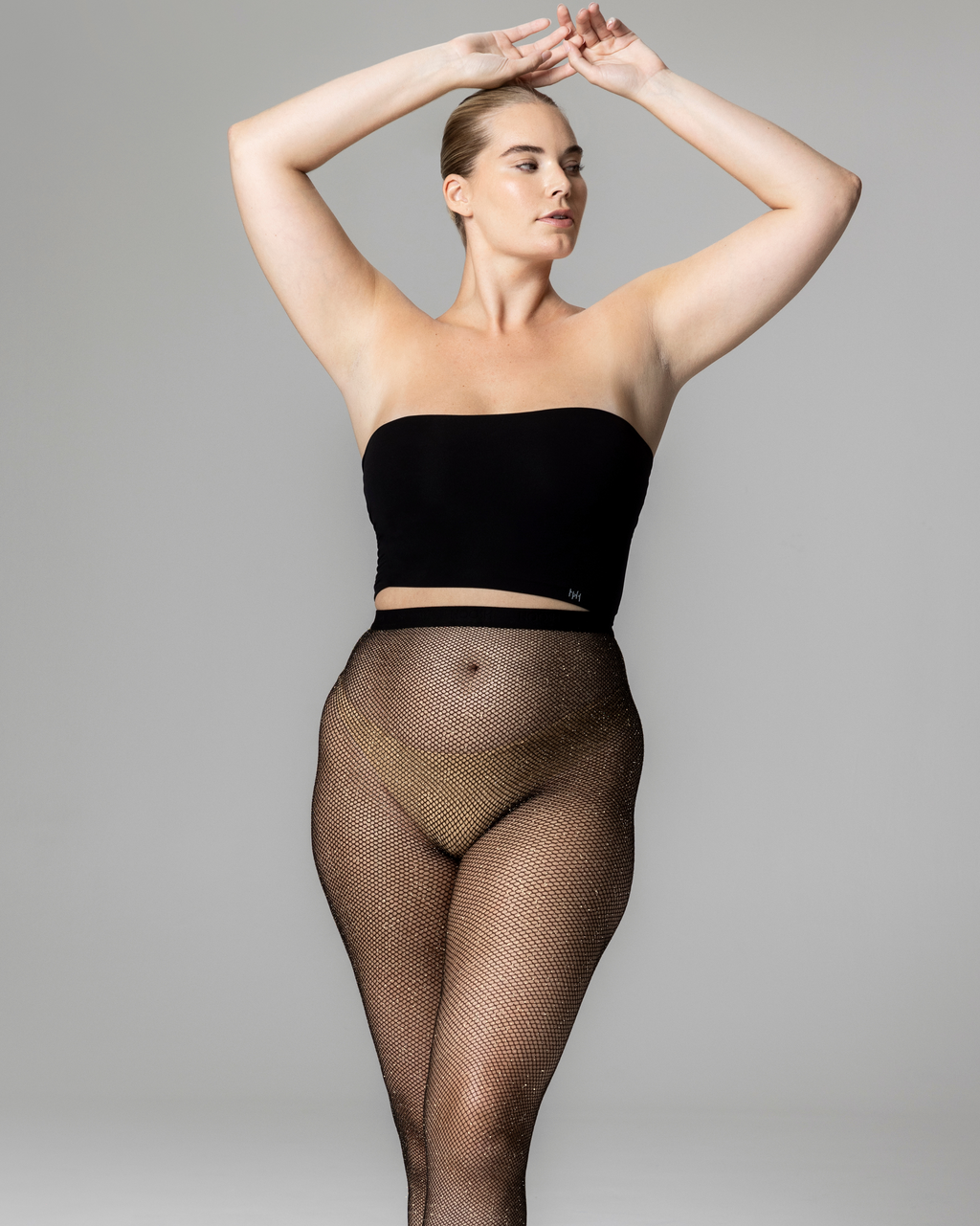 MUSE - NET-PATTERNED SEAMLESS TIGHTS - MICRO FISHNET SHIMMER